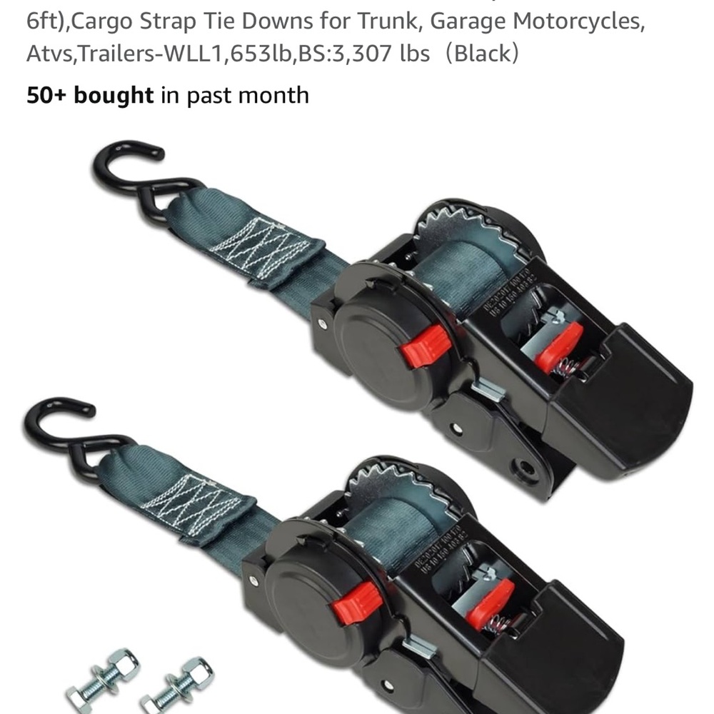Black Cargo Strap Tie Downs for Men